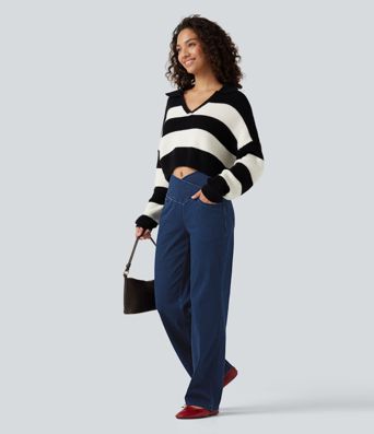 Halara Flex™ High Waisted Tummy Control Straight Leg Casual Jeans with Pockets