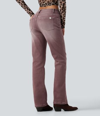 Low Rise Bootcut Colorful Casual Jeans with Pockets Low Rise Bootcut Colorful Casual Jeans with Pockets