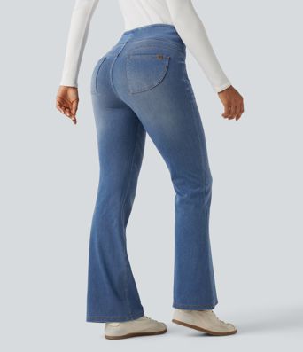 Halara Flex™ High Waisted Tummy Control Bootcut Casual Jeans with Pockets Halara Flex™ High Waisted Tummy Control Bootcut Casual Jeans with Pockets