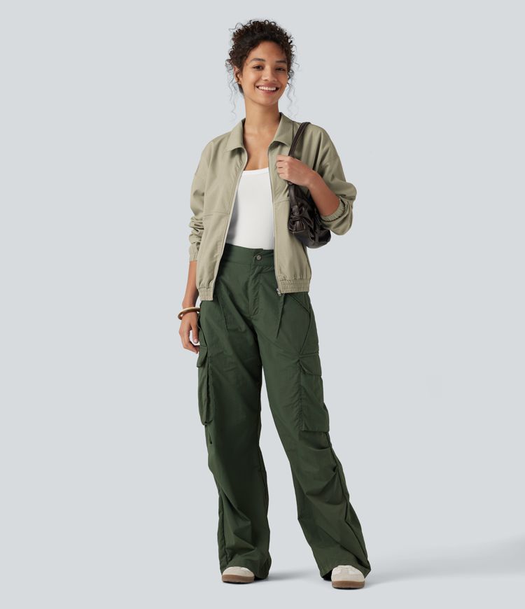 Lässige Langarmjacke mit Taschen