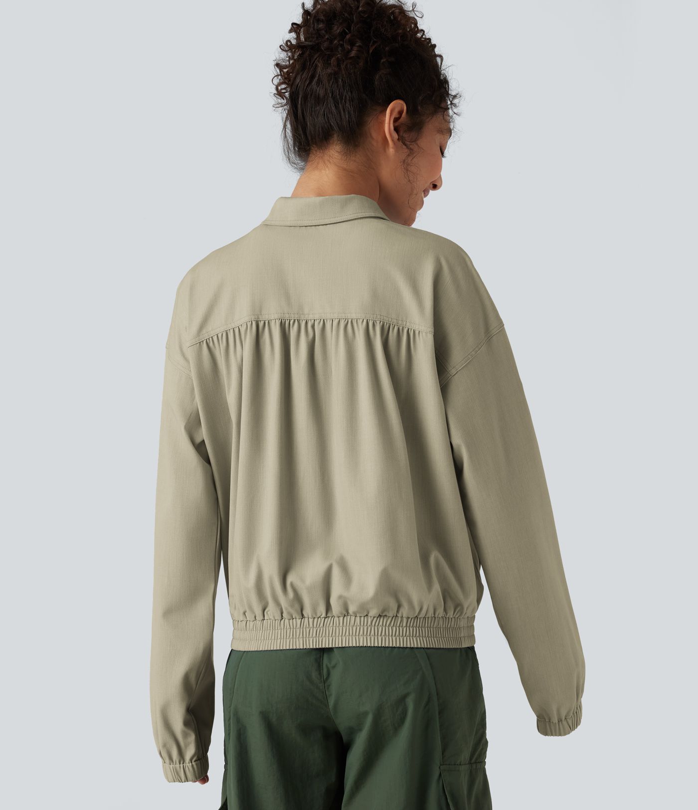 Lässige Langarmjacke mit Taschen Lässige Langarmjacke mit Taschen