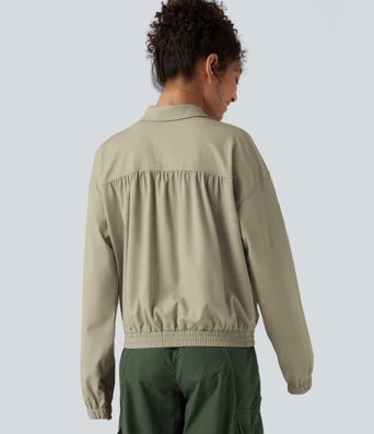 Lässige Langarmjacke mit Taschen