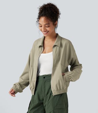 Lässige Langarmjacke mit Taschen