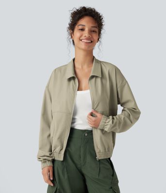 Lässige Langarmjacke mit Taschen