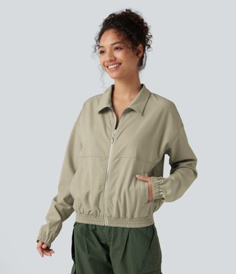 Lässige Langarmjacke mit Taschen