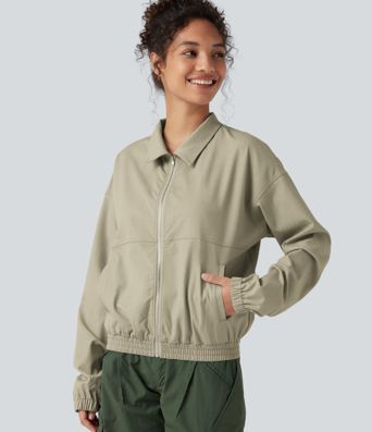 Lässige Langarmjacke mit Taschen