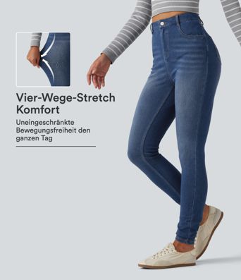 Halara Flex™ - Lässige Jeans mit hohem Bund und mehreren Taschen Halara Flex™ - Lässige Jeans mit hohem Bund und mehreren Taschen