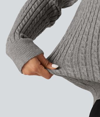Lapel Long Sleeve Work Sweater