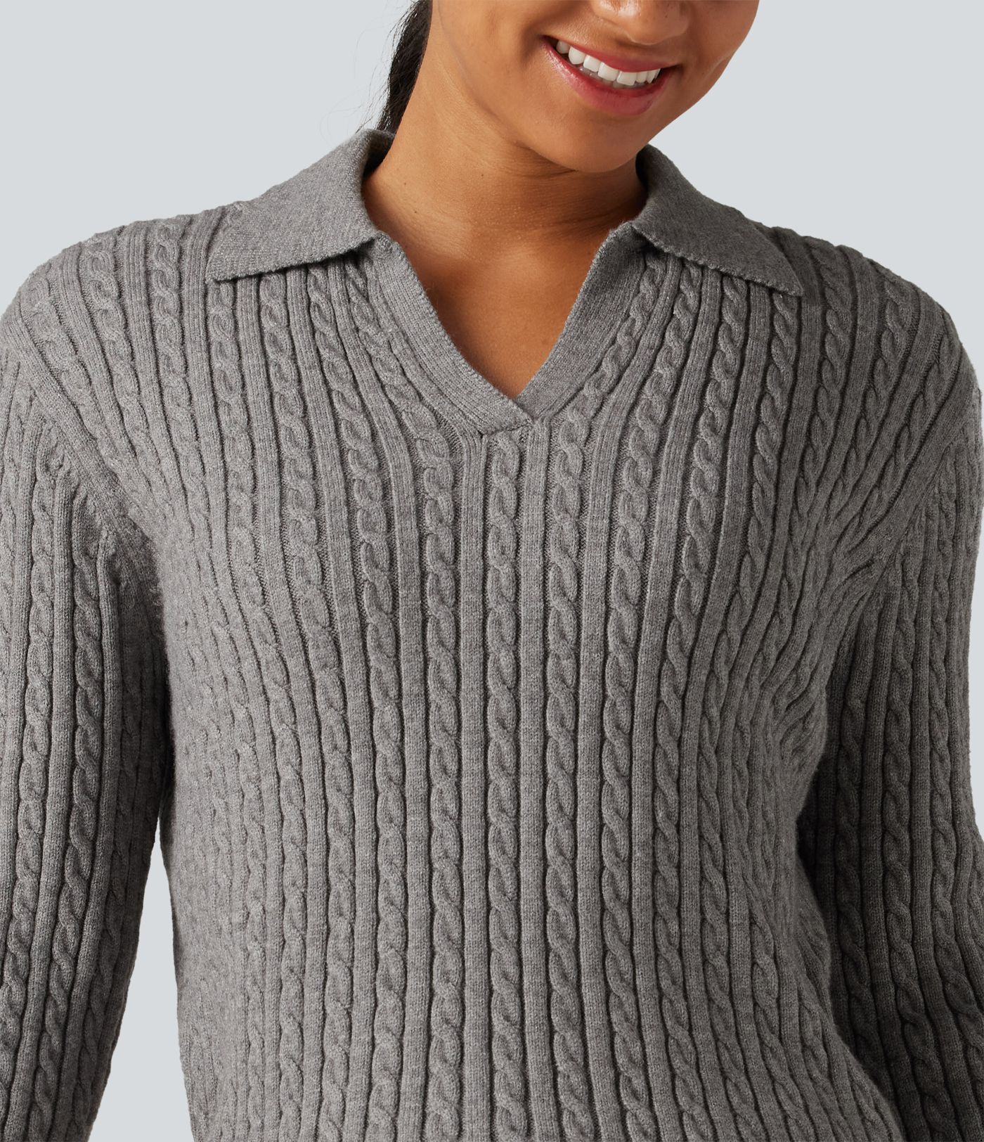 Lapel Long Sleeve Work Sweater Lapel Long Sleeve Work Sweater