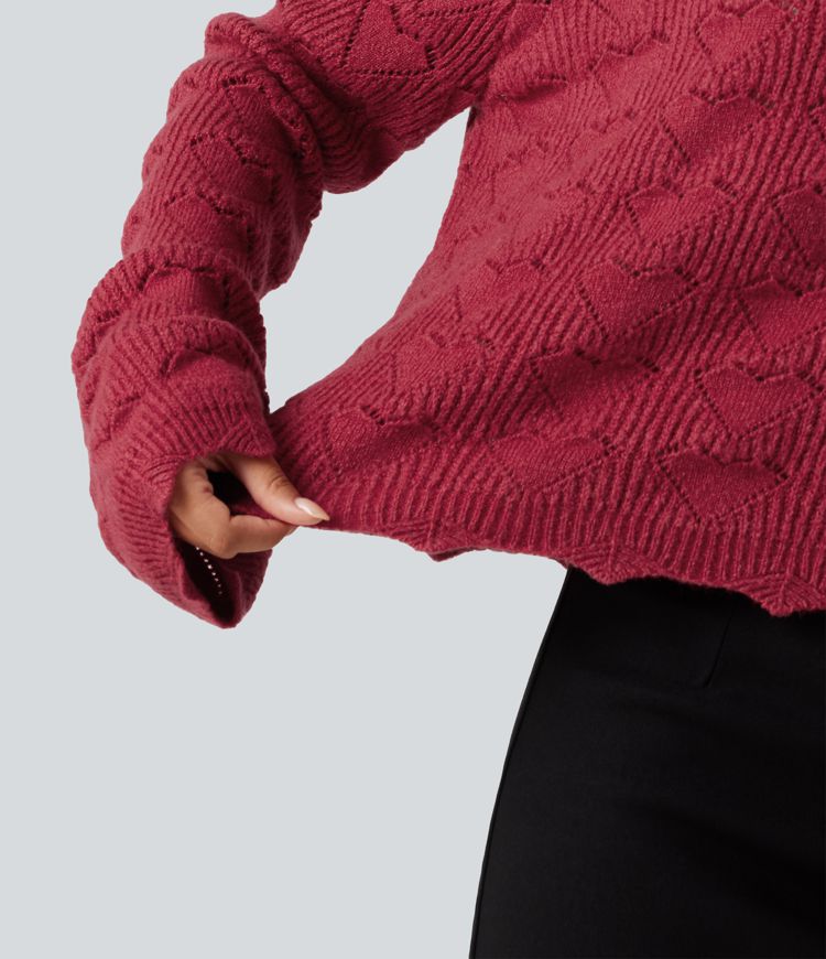 Round Neck Dropped Shoulder Long Sleeve Casual Sweater Round Neck Dropped Shoulder Long Sleeve Casual Sweater