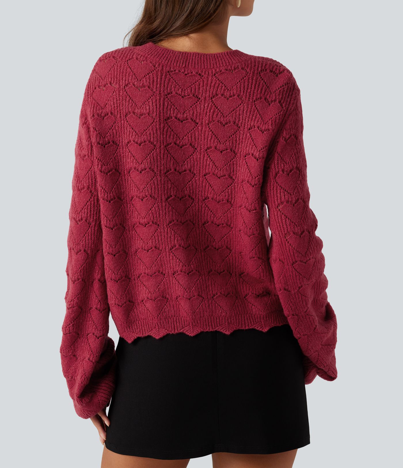 Round Neck Dropped Shoulder Long Sleeve Casual Sweater Round Neck Dropped Shoulder Long Sleeve Casual Sweater