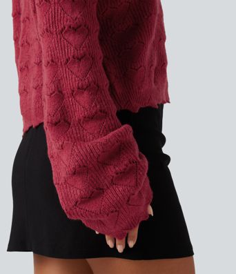 Round Neck Dropped Shoulder Long Sleeve Casual Sweater Round Neck Dropped Shoulder Long Sleeve Casual Sweater