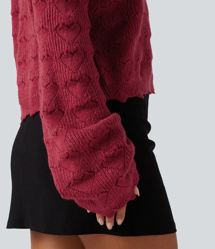 Round Neck Dropped Shoulder Long Sleeve Casual Sweater Round Neck Dropped Shoulder Long Sleeve Casual Sweater