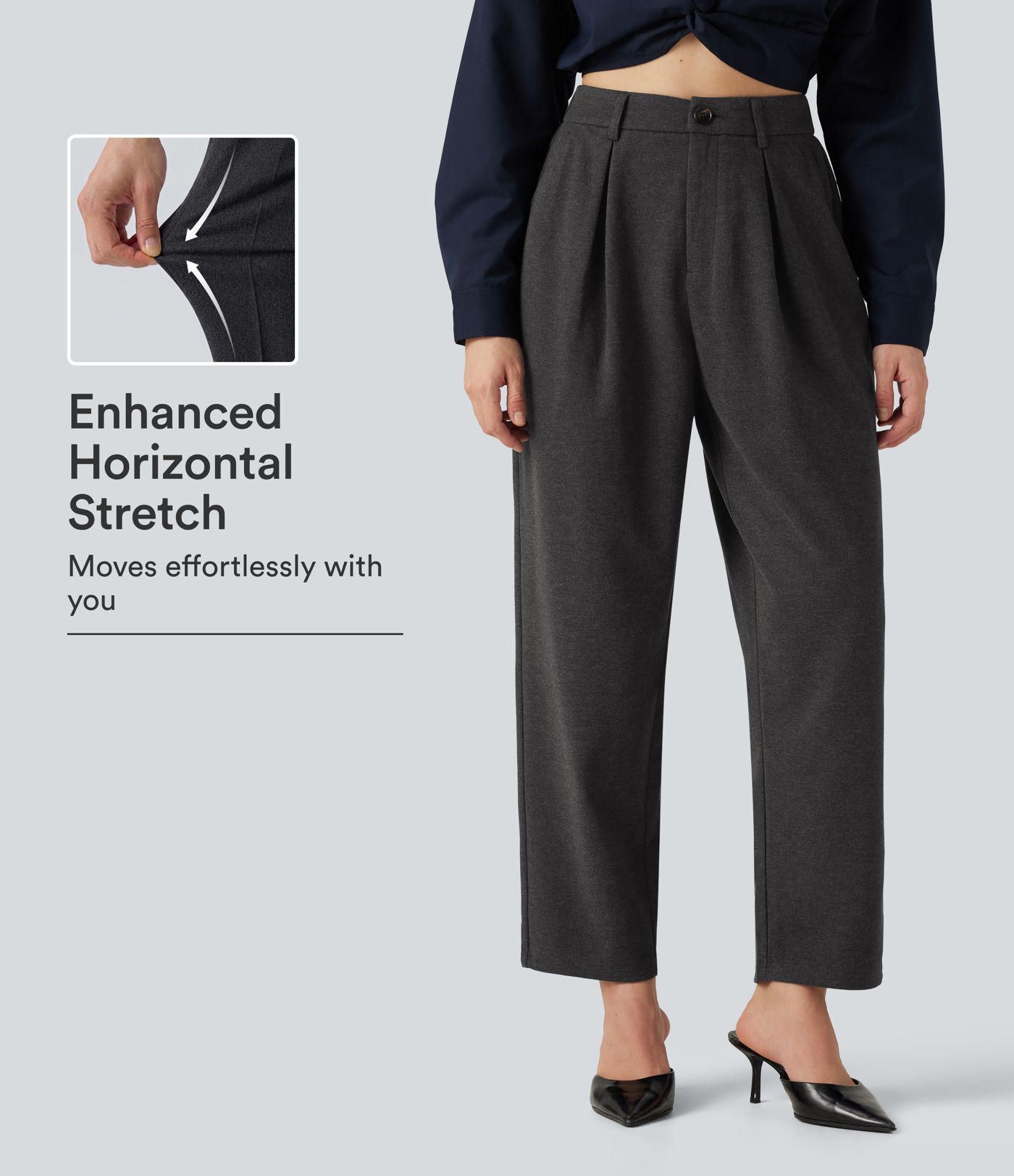High Waisted Tapered Work Pants with Pockets