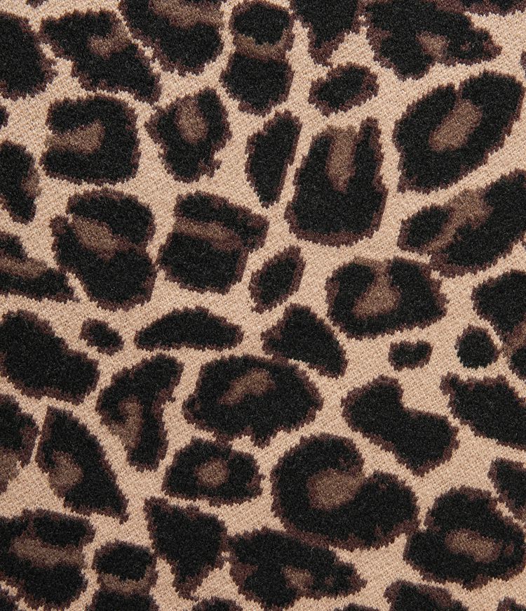High Waisted Leopard Print Bodycon Casual Mini Sweater Skirt