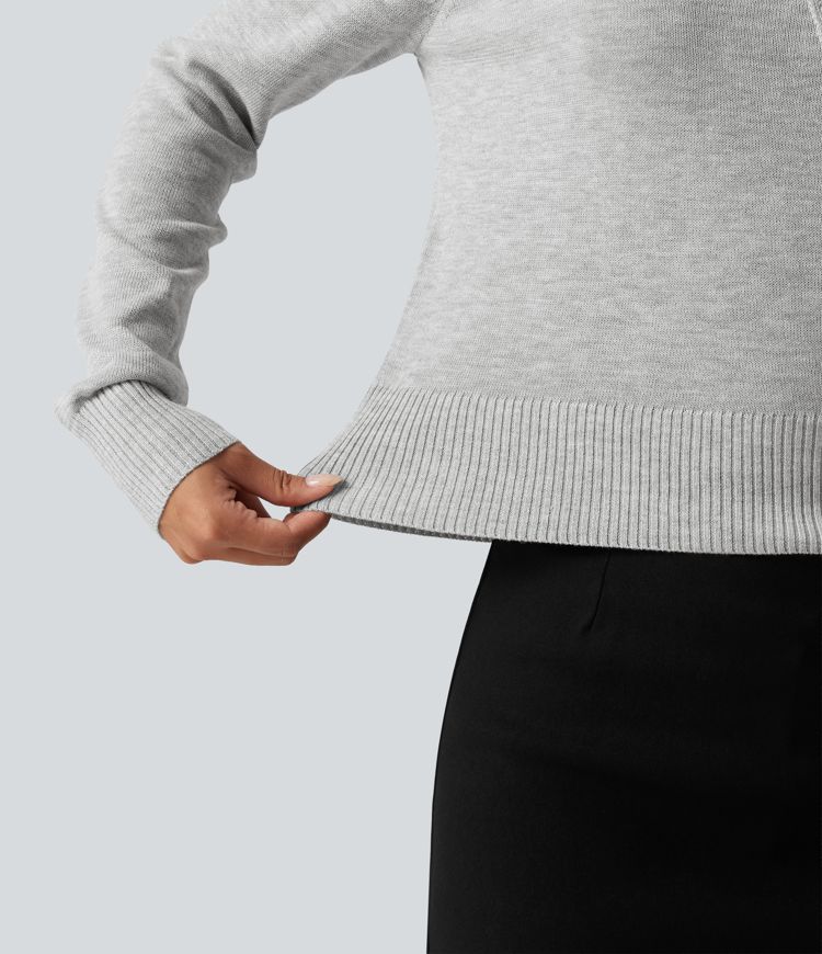Scarf Tie Long Sleeve Casual Sweater Scarf Tie Long Sleeve Casual Sweater