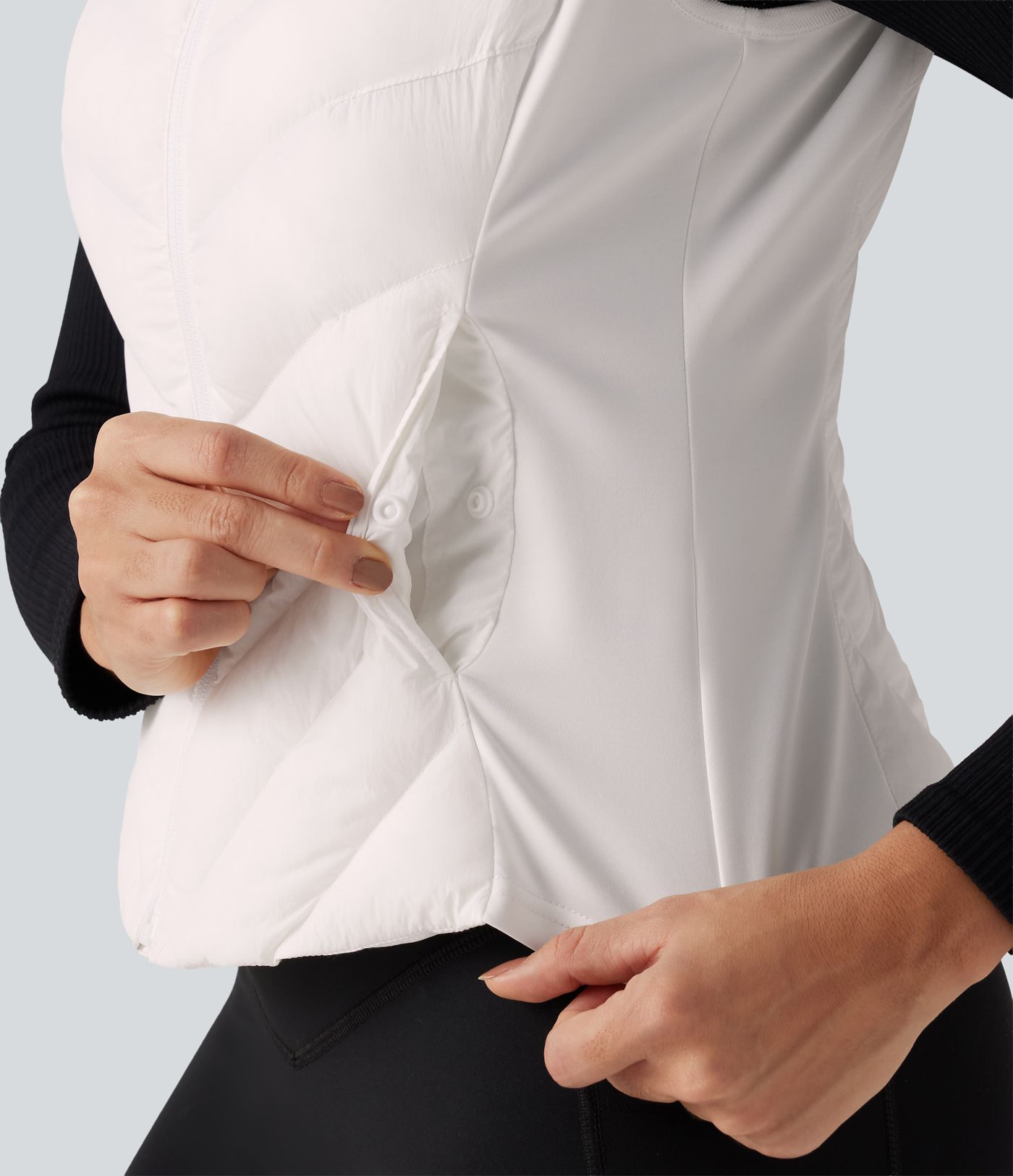 High Neck Slim Casual Padded Vest with Pockets High Neck Slim Casual Padded Vest with Pockets