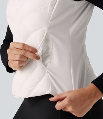 High Neck Slim Casual Padded Vest with Pockets High Neck Slim Casual Padded Vest with Pockets