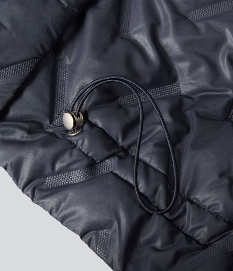 High Neck Long Sleeve Casual Padded Jacket with Pockets