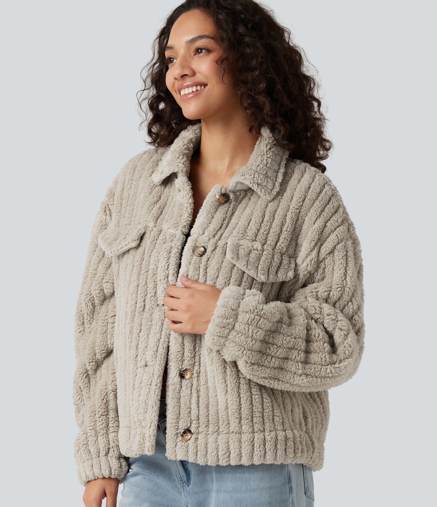 Long Sleeve Casual Sherpa Jacket