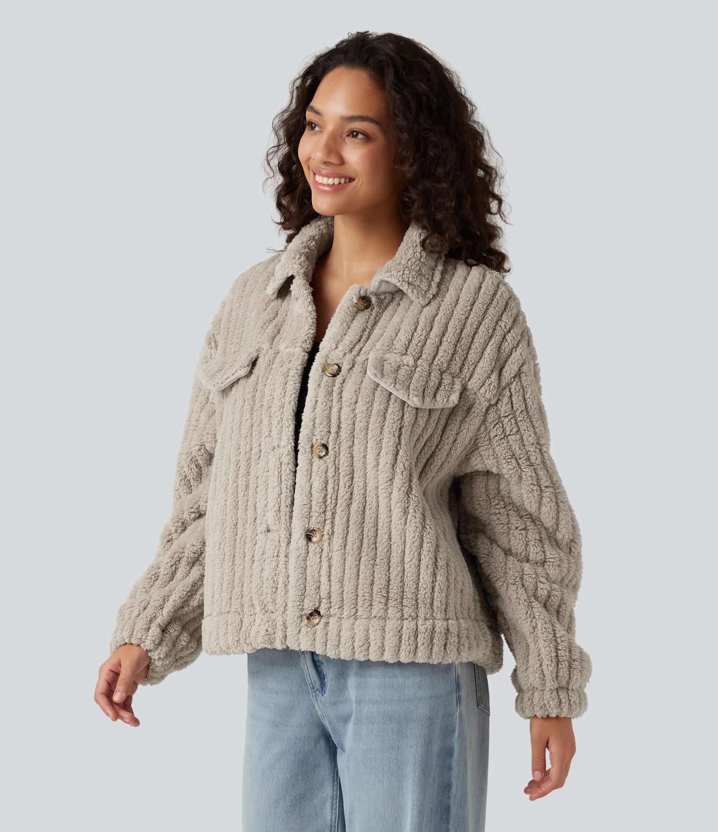 Long Sleeve Casual Sherpa Jacket