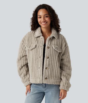 Long Sleeve Casual Sherpa Jacket