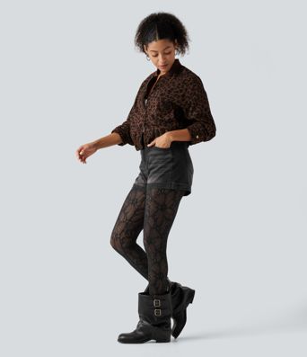Softlyzero™ High Waisted Tummy Control Contrast Lace Casual Leggings
