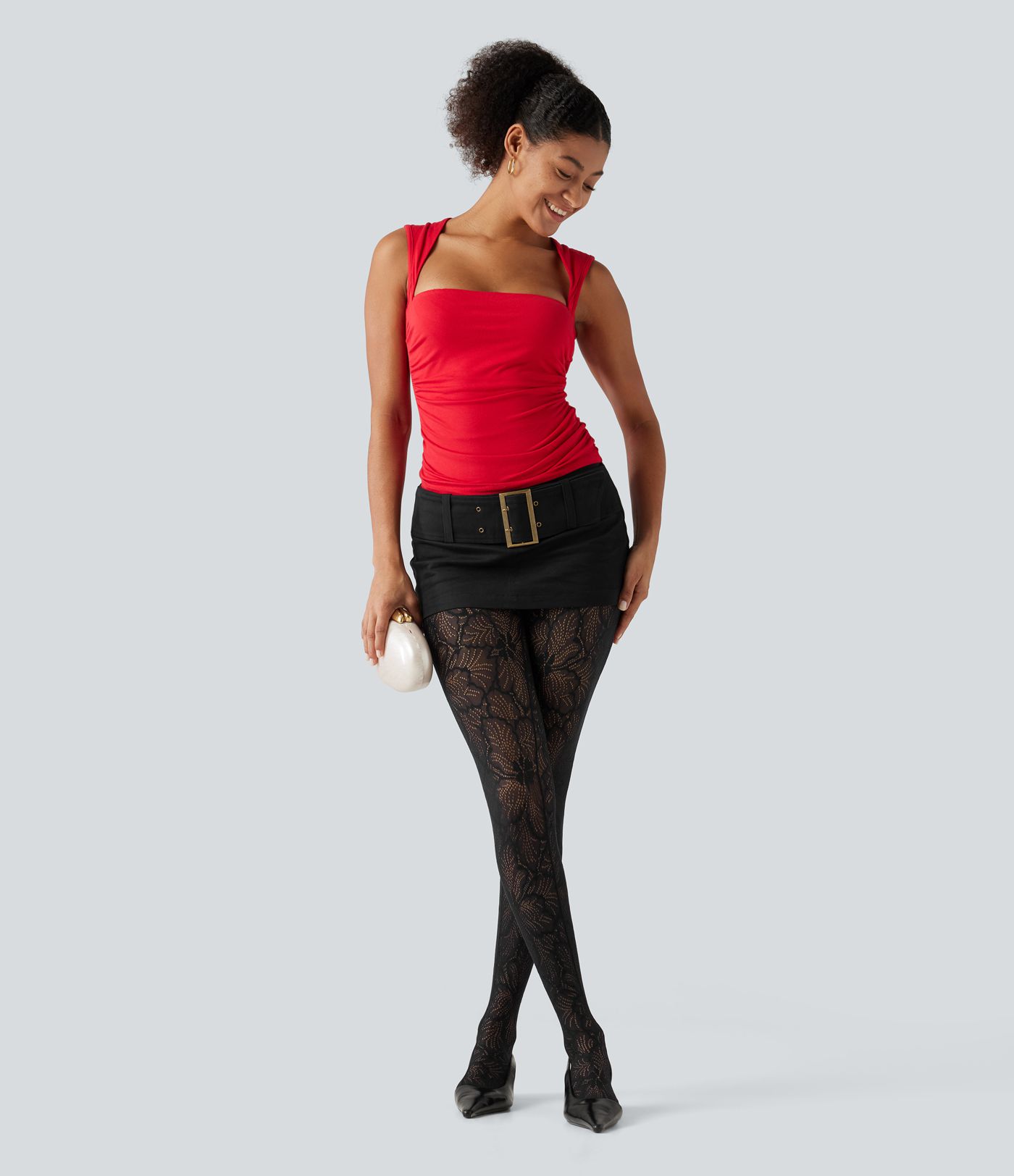 Softlyzero™ High Waisted Tummy Control Contrast Lace Casual Leggings