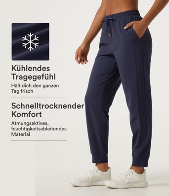 Lauf-Joggers mit mittelhohem Bund, Seitentaschen, Kordelzug und InstantCool - schnelltrocknend Lauf-Joggers mit mittelhohem Bund, Seitentaschen, Kordelzug und InstantCool - schnelltrocknend