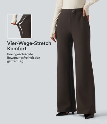 Ausgestellte Bürohose mit hohem Crossover-Bund