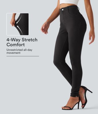 Halara Flex™ jean skinny décontracté taille haute avec poches Halara Flex™ jean skinny décontracté taille haute avec poches