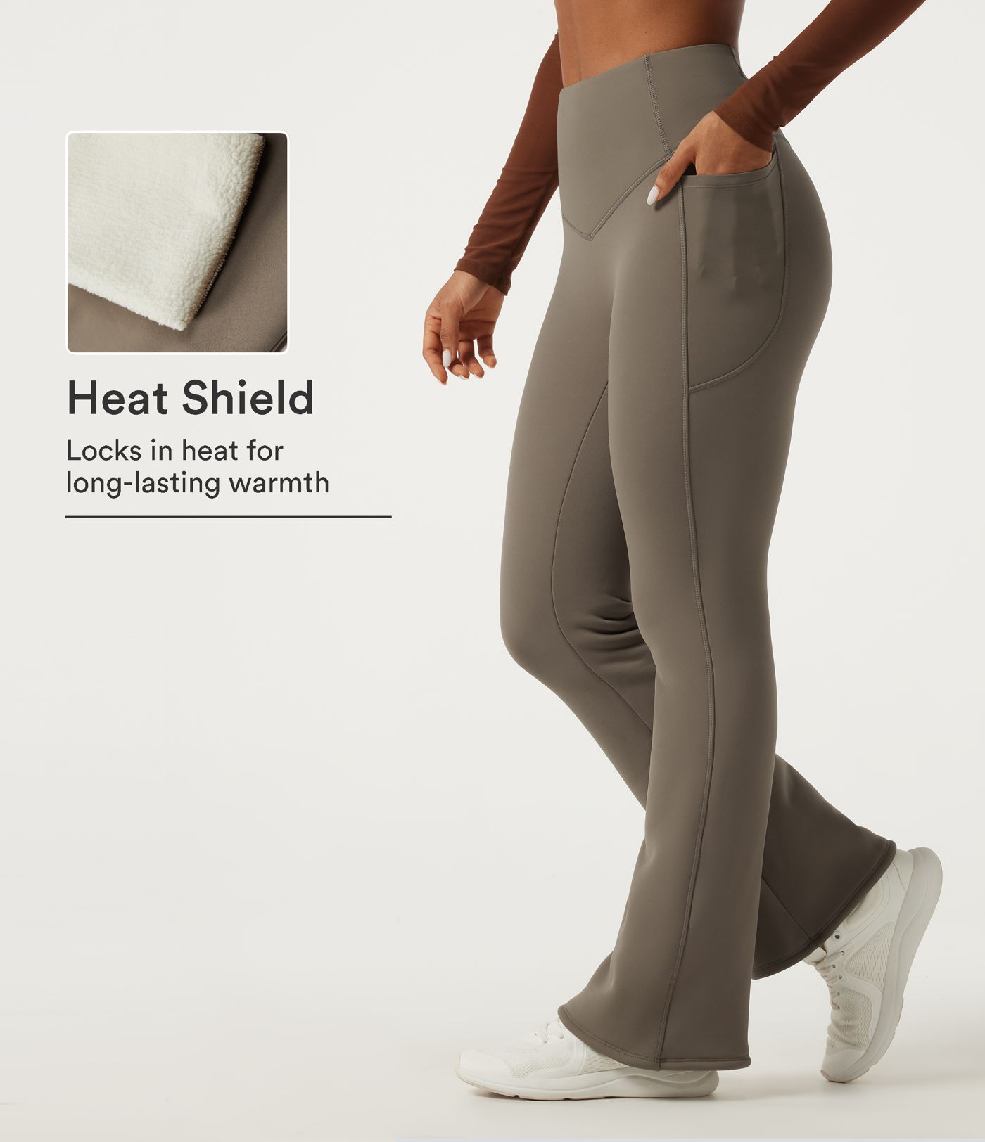 Halara UltraSculpt™ High Waisted Bootcut Fleece Workout Leggings with Pockets Halara UltraSculpt™ High Waisted Bootcut Fleece Workout Leggings with Pockets