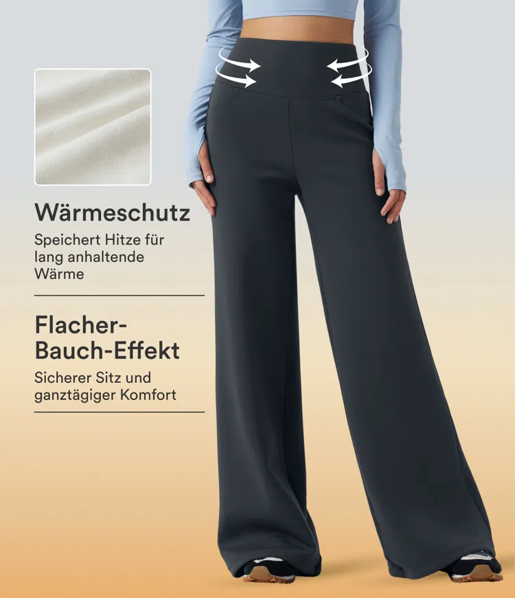 Carbon Halara UltraSculpt™ Extra Heat - Yogahose mit hohem Bund, Gesäßtaschen, Bauchkontrolle und weitem Bein / 1