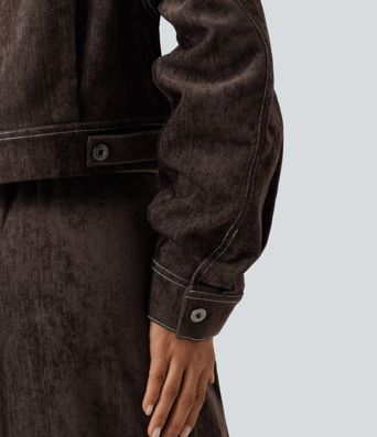 Long Sleeve Casual Shirt Jacket with Pockets