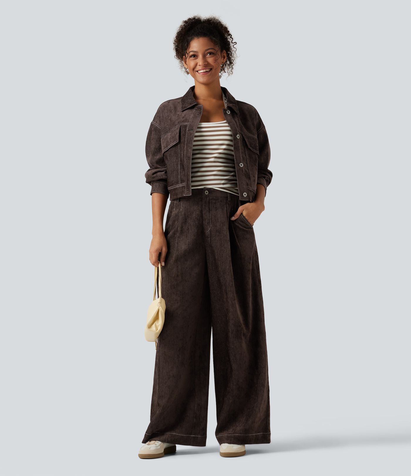 Long Sleeve Casual Shirt Jacket with Pockets