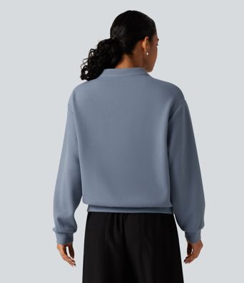 V Neck Long Sleeve Waffle Casual Sweatshirt V Neck Long Sleeve Waffle Casual Sweatshirt