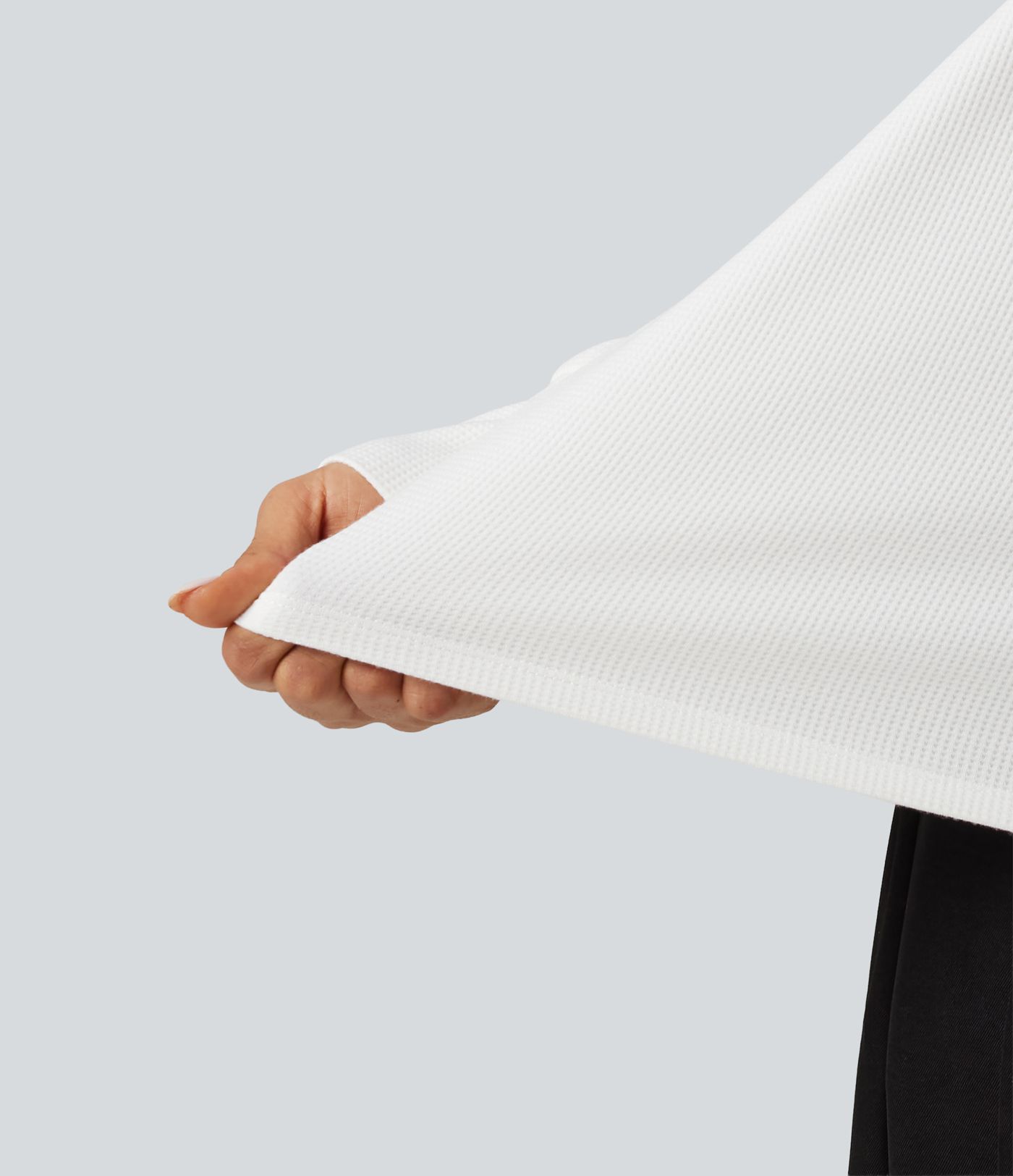 V Neck Long Sleeve Waffle Yoga Top