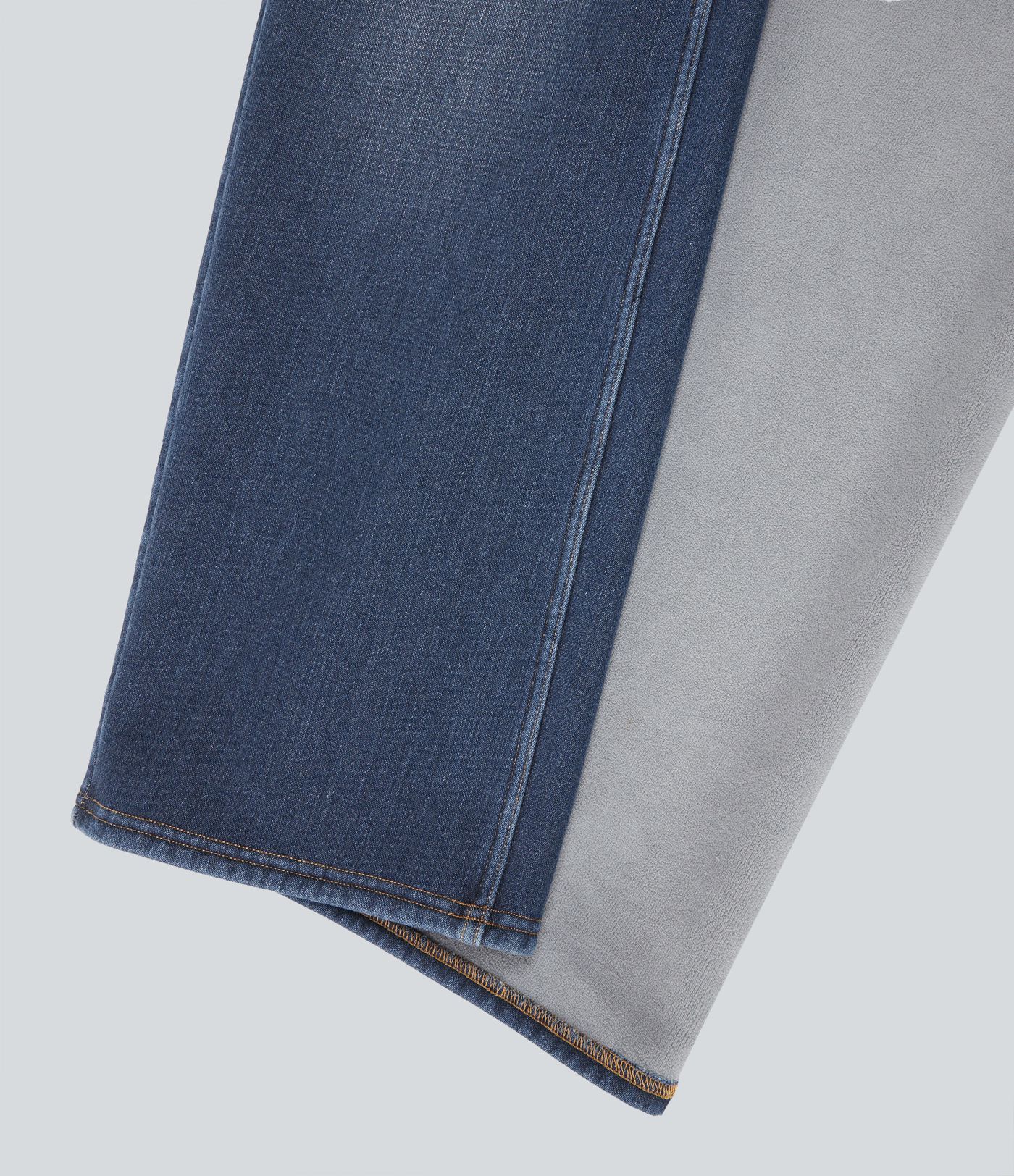 Mid Rise Asymmetric Straight Leg Fleece Casual Jeans with Pockets Mid Rise Asymmetric Straight Leg Fleece Casual Jeans with Pockets