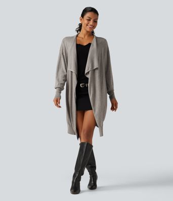 Long Sleeve Open Front Work Cardigan Long Sleeve Open Front Work Cardigan