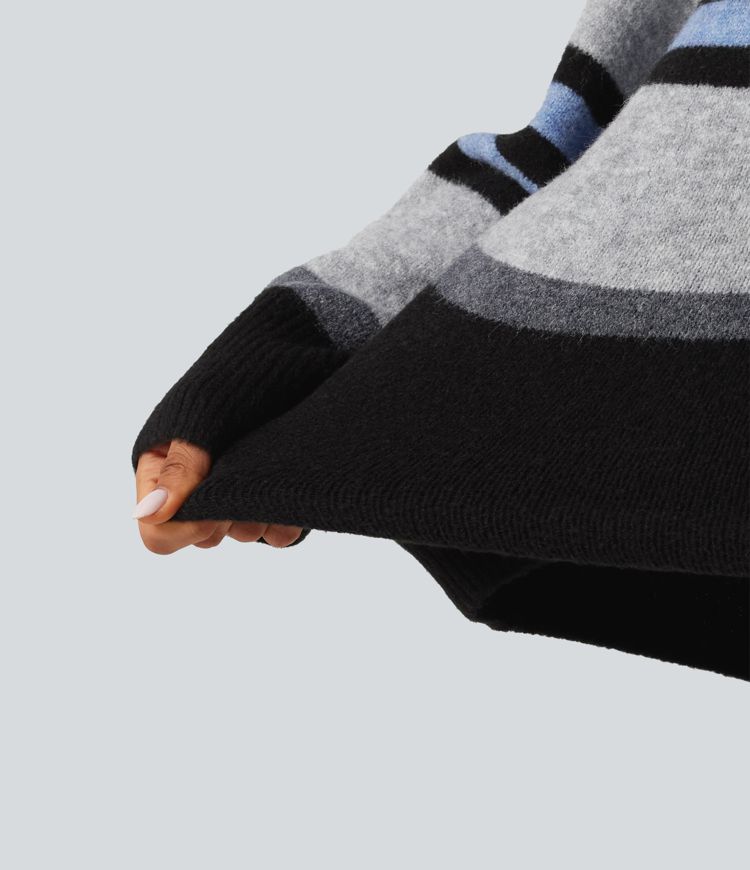 Round Neck Long Sleeve Striped Casual Sweater
