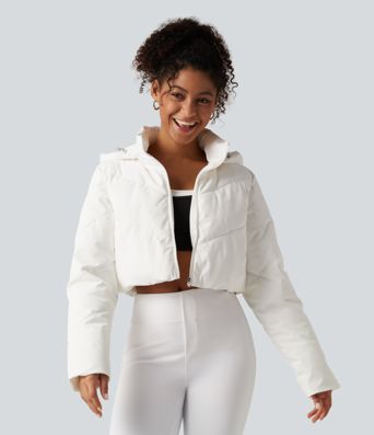 PuffFlex 3-in-1 Removable Hooded Long Sleeve Thumb Holes Casual Puffer Jacket with Pockets