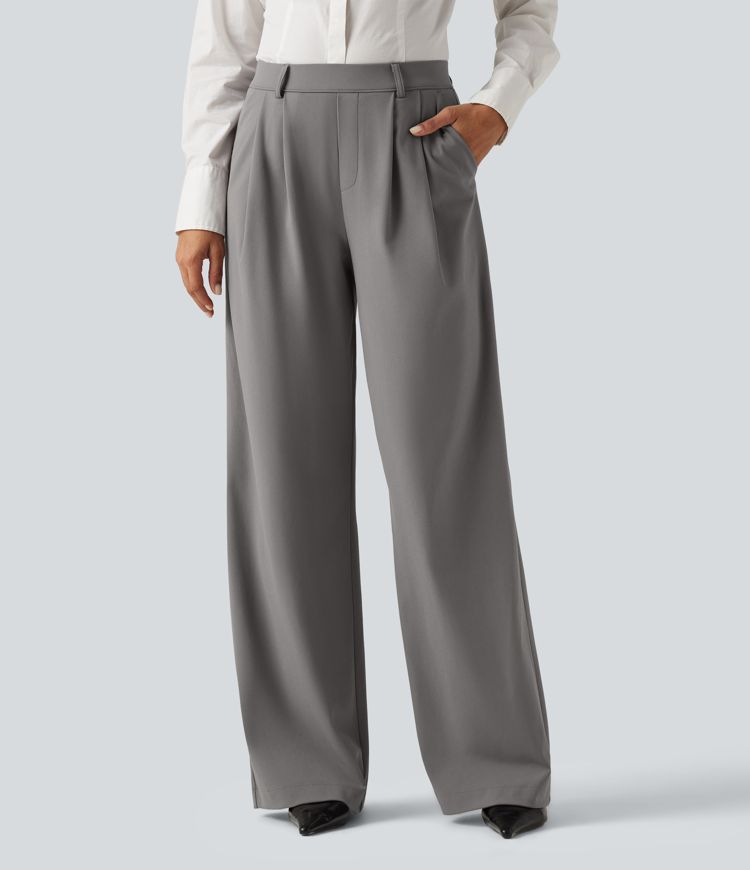 Halara Flex™ DayStretch High Waisted Pleated Wide Leg Work Pants with Pockets