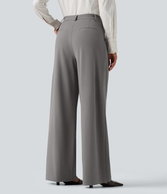 Halara Flex™ DayStretch High Waisted Pleated Wide Leg Work Pants with Pockets Halara Flex™ DayStretch High Waisted Pleated Wide Leg Work Pants with Pockets