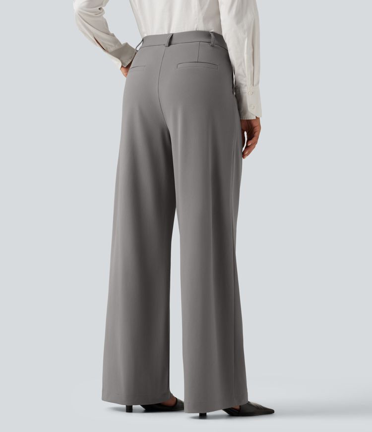 Halara Flex™ DayStretch High Waisted Pleated Wide Leg Work Pants with Pockets Halara Flex™ DayStretch High Waisted Pleated Wide Leg Work Pants with Pockets