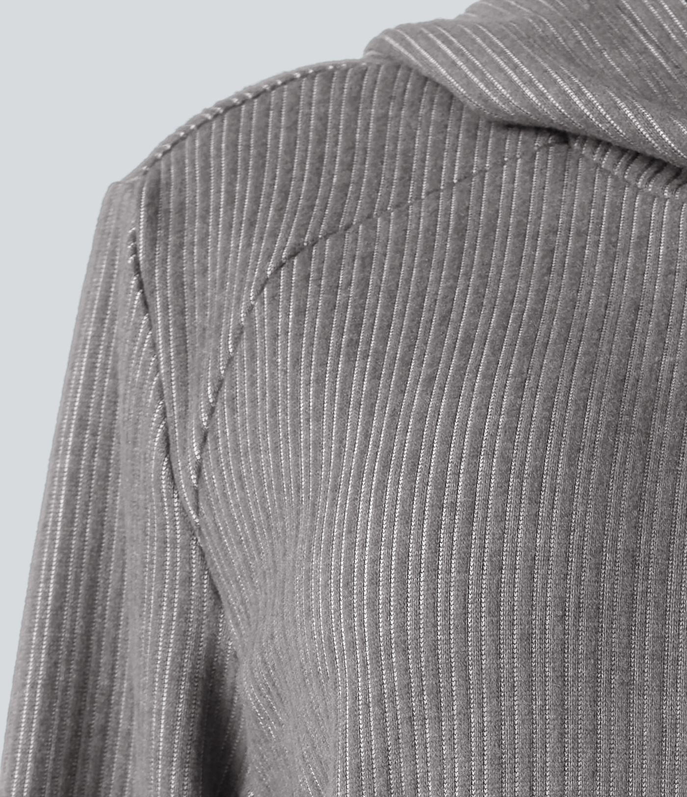 Ribbed Hooded Long Sleeve Casual Sweatshirt with Pocket Ribbed Hooded Long Sleeve Casual Sweatshirt with Pocket