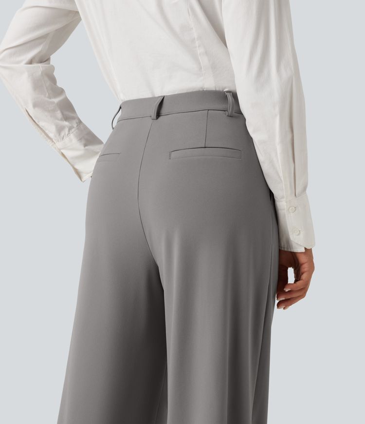 Halara Flex™ DayStretch High Waisted Pleated Wide Leg Work Pants with Pockets Halara Flex™ DayStretch High Waisted Pleated Wide Leg Work Pants with Pockets