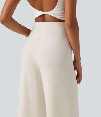 High Waisted Wide Leg Casual Sweatpants with Pockets High Waisted Wide Leg Casual Sweatpants with Pockets