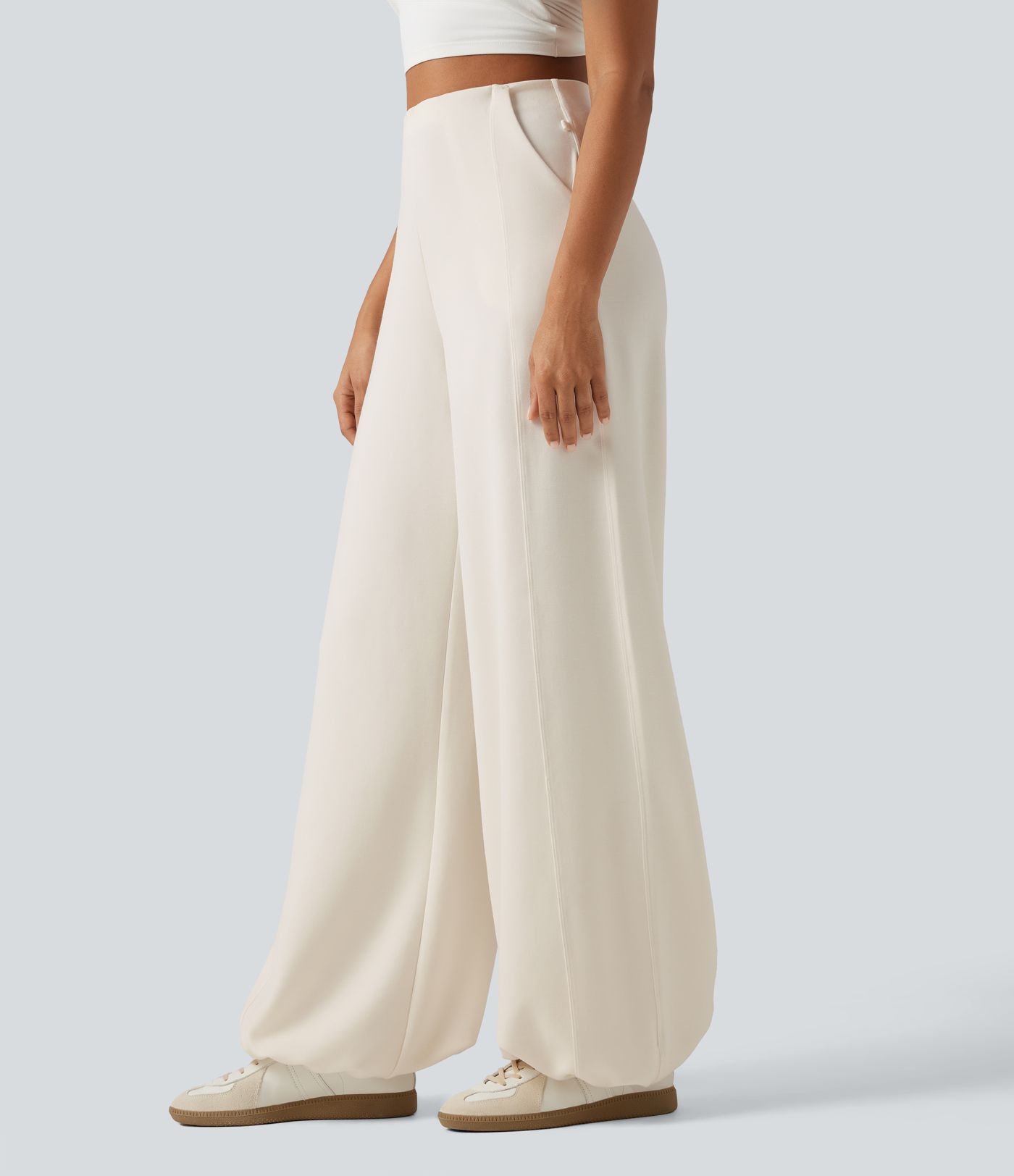 High Waisted Wide Leg Casual Sweatpants with Pockets High Waisted Wide Leg Casual Sweatpants with Pockets