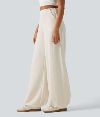 High Waisted Wide Leg Casual Sweatpants with Pockets High Waisted Wide Leg Casual Sweatpants with Pockets