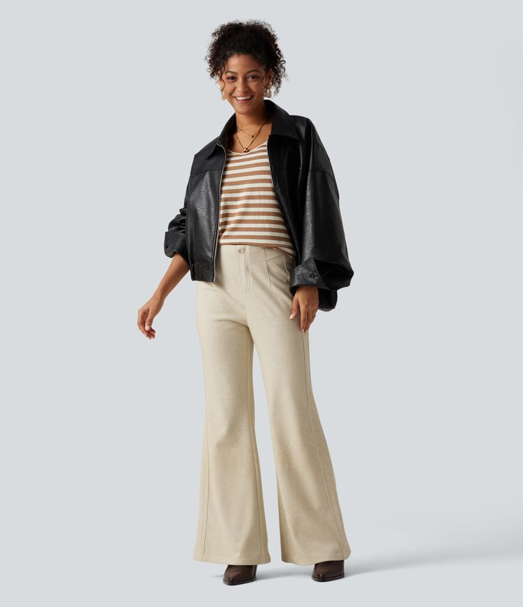 Mid Rise Flare Work Pants